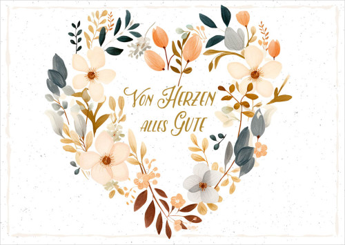 Postkarten Blumenherz