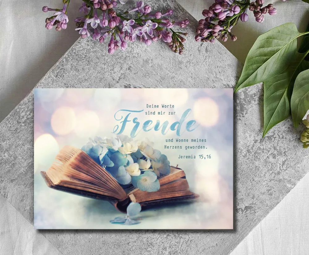 Postkarten freudige Worte - Jeremia 15,16