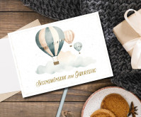 Postkarte Heißluftballon