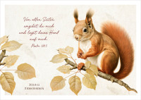 Postkarte niedliches Eichhörnchen - Psalm 139,5