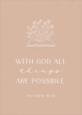 Postkarten with God - Matthew 19:26