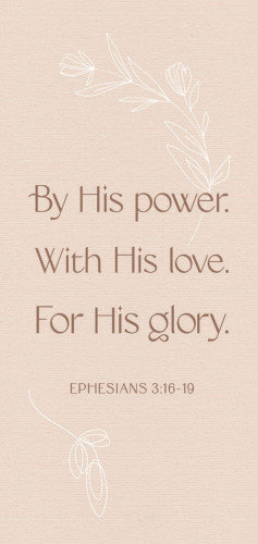 Metallschild For His glory - EPHESIANS 3:16-19