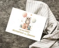 Postkarten Eule zum Geburtstag