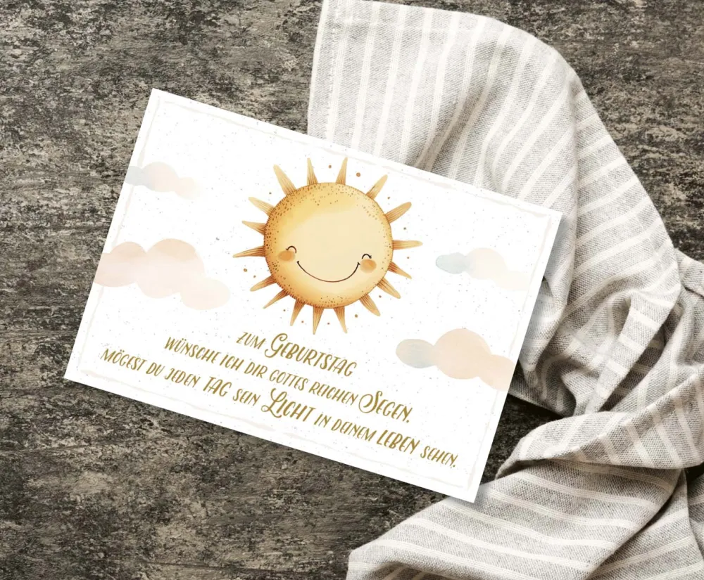 Postkarten Sonne zum Geburtstag