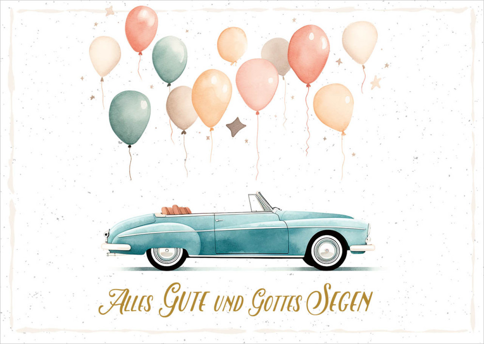 Postkarten Luftballons zum Geburtstag