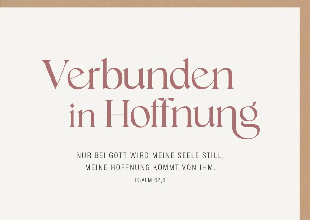 Faltkarte Verbunden in Hoffnung - Psalm 62,6
