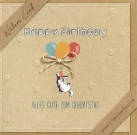 Doppelkarte Happy Birthday Luftballons - Philipper 4,4