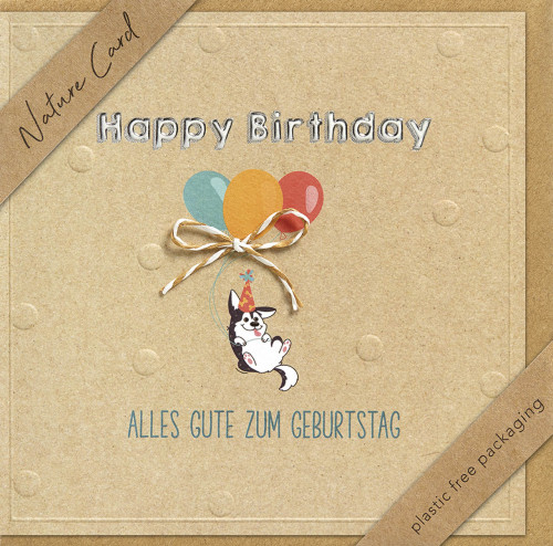 Doppelkarte Happy Birthday Luftballons - Philipper 4,4