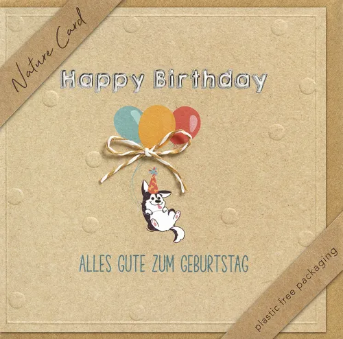 Doppelkarte Happy Birthday Luftballons - Philipper 4,4