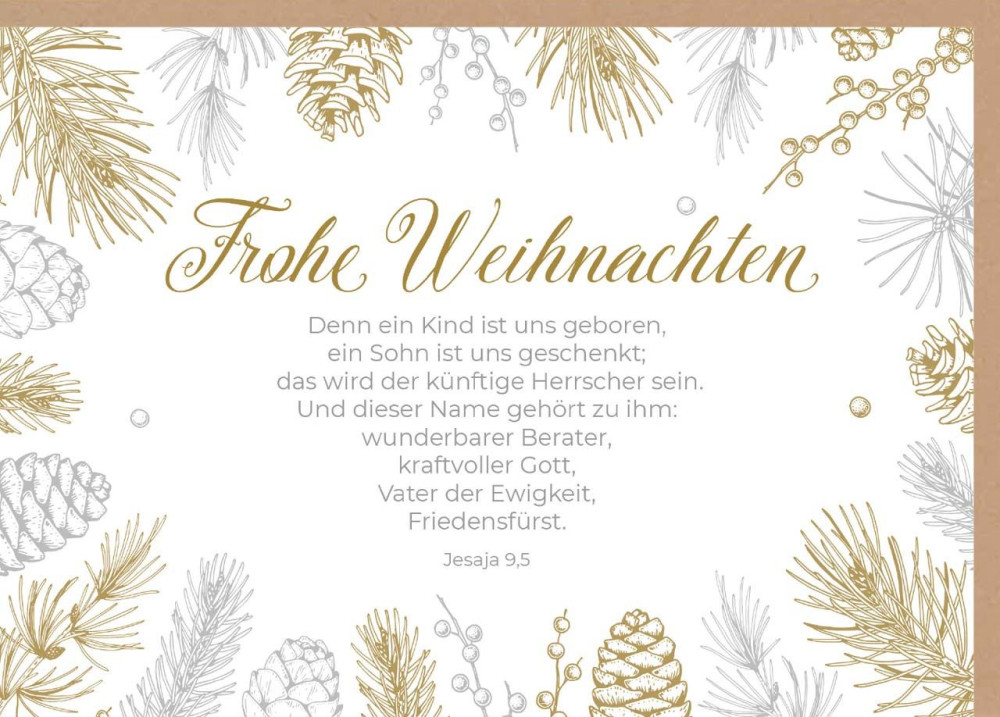 Faltkarte Frohe Weihnachten Zweige - Jesaja 9,5