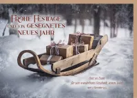 Faltkarte Weihnachten Schlitten - 2. Korinther 9,15
