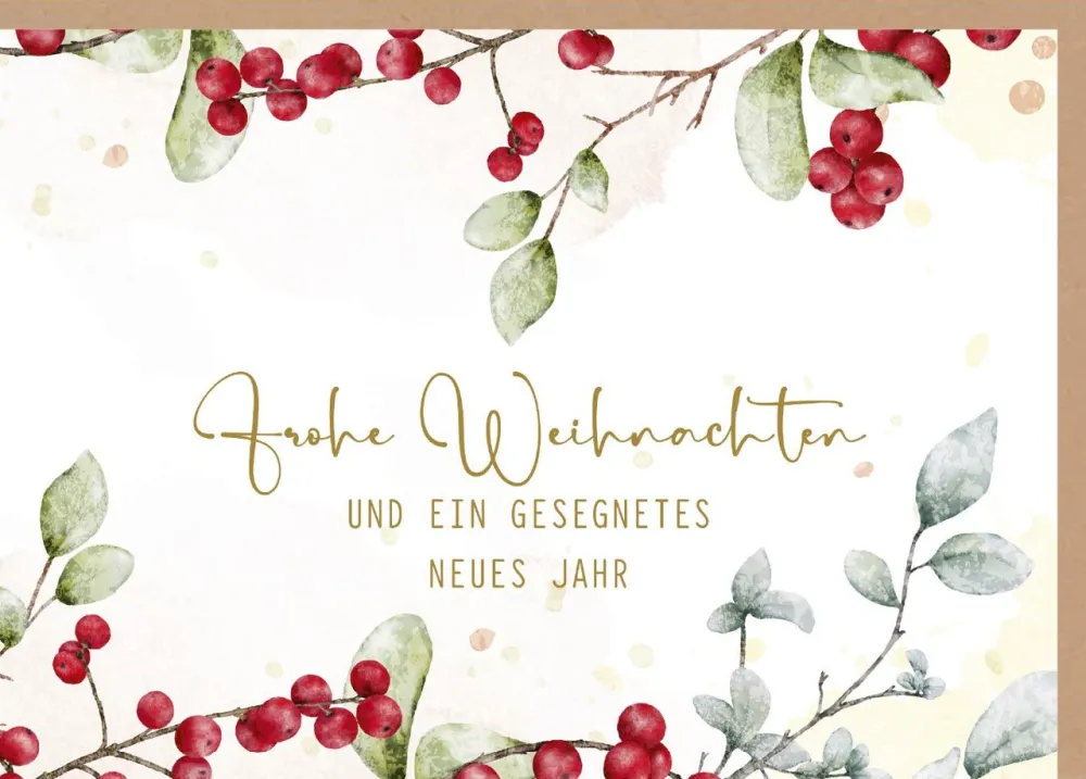 Faltkarte rote Beeren und Zweige - Philipper 4,7