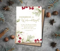 Faltkarte Weihnachten rote Beeren - 2. Thessalonicher 3,16