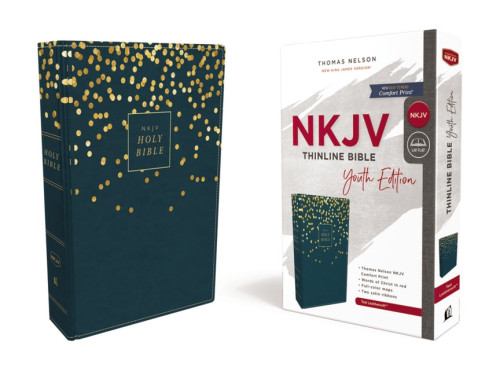 Englisch, Bibel für junge Leute New King James Version, Kunstleder, blau, Goldschnitt