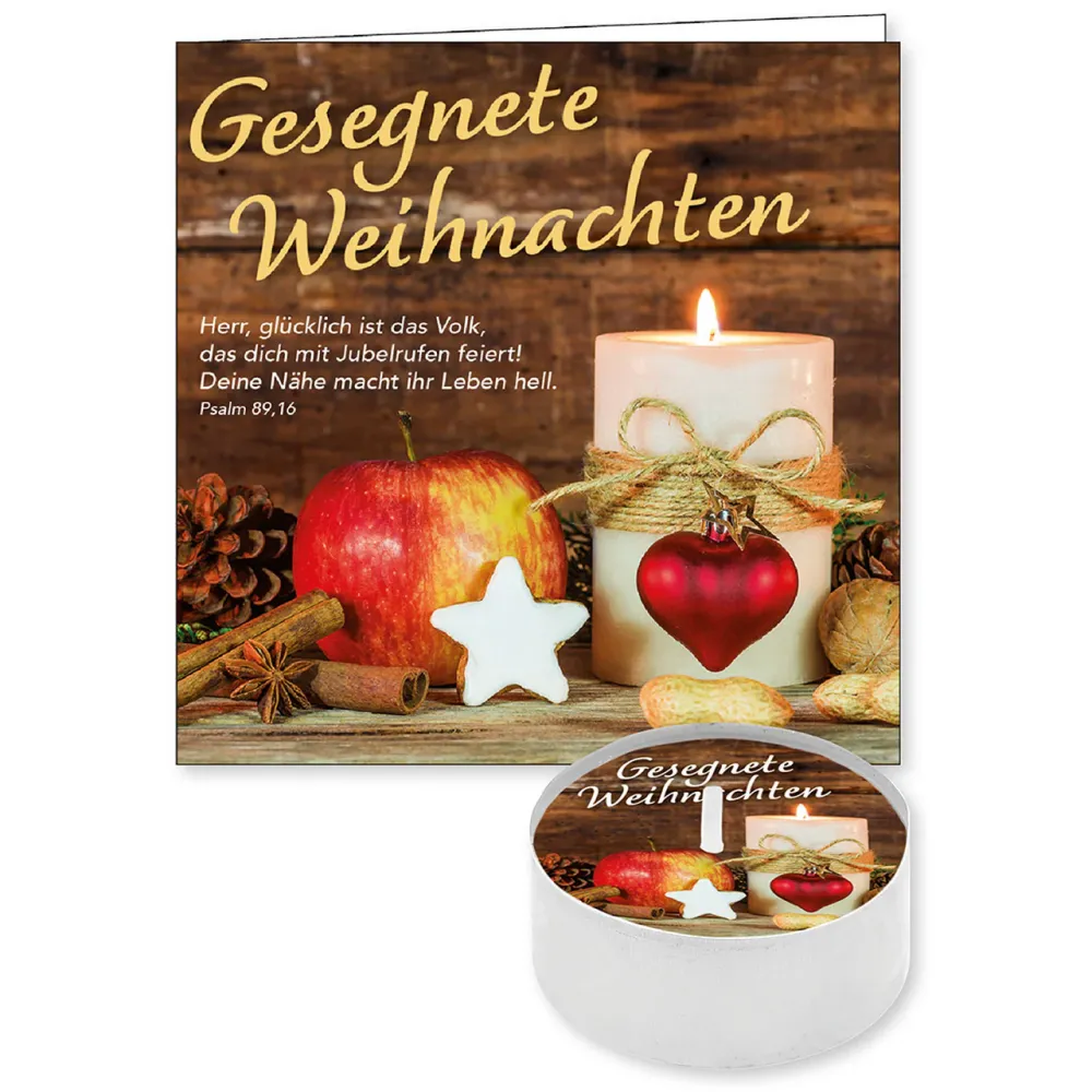 Gesegnete Weihnachten (Lichtgruß)
mit passender Faltkarte (9 x 9 cm) - Weihnachtskarte und...