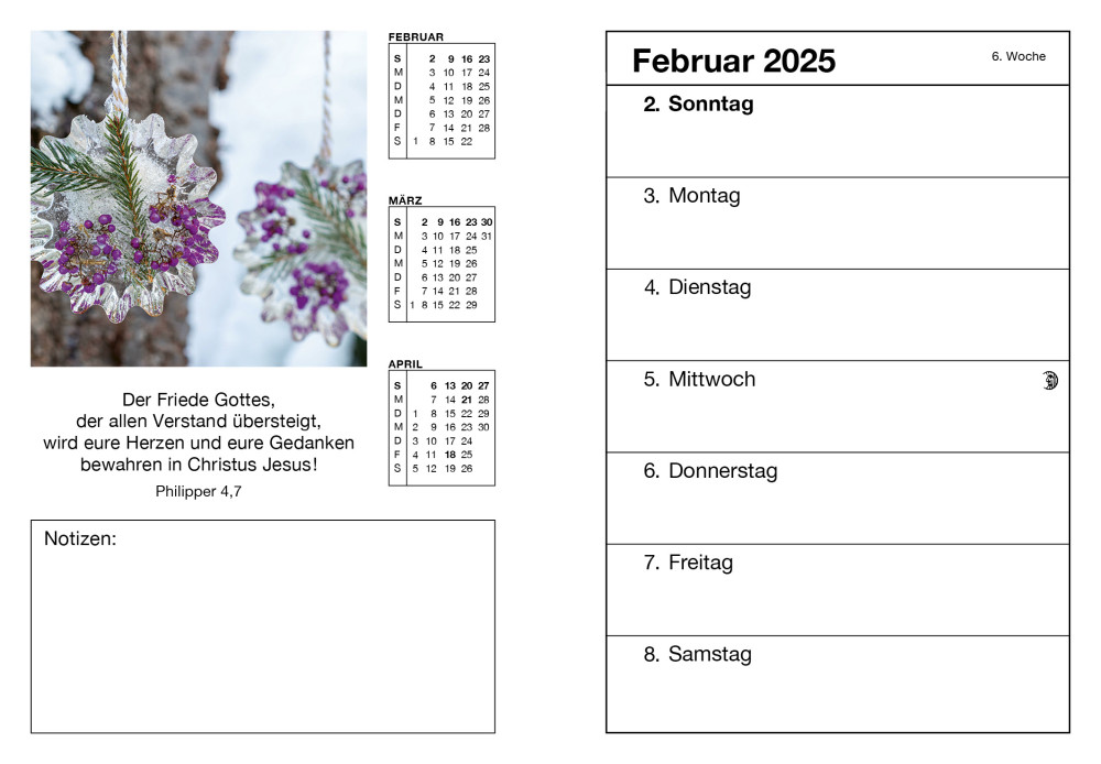 Farbfoto Agenda - Wochenplaner-Taschenagenda