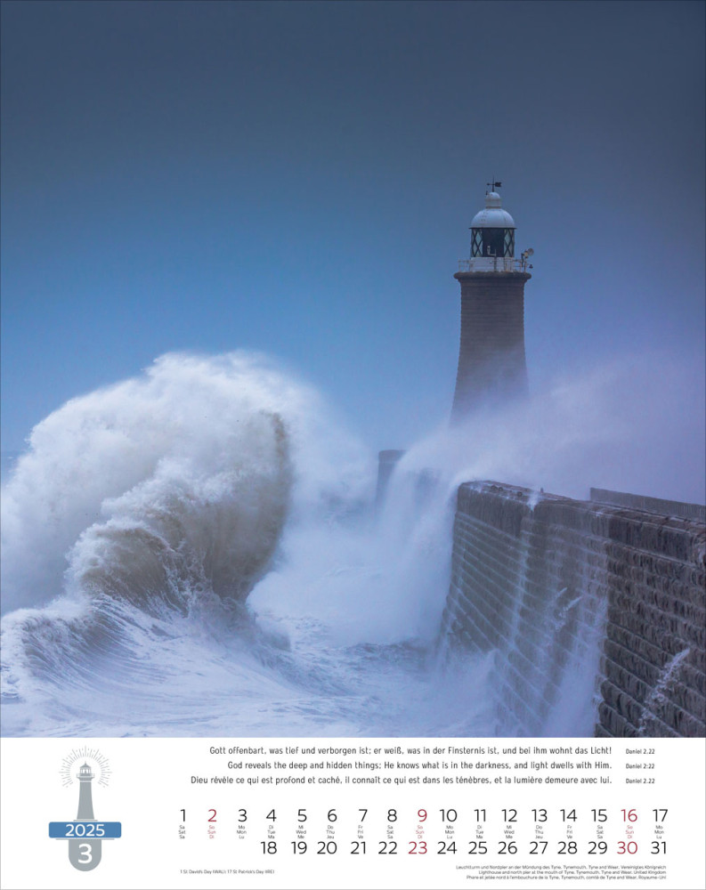 Leuchttürme, Phares, Lighthouses Dreisprachig Deutsch, Französisch, Englisch - Super-Wandkalender