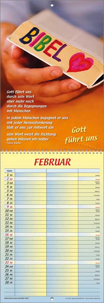 Gemeinsam durch das Jahr -Wand-Terminkalender