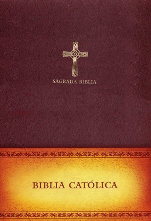 Espagnol, Bible, Biblia de America, Catholique, compacte, similicuir bordeaux - Biblia Católica...