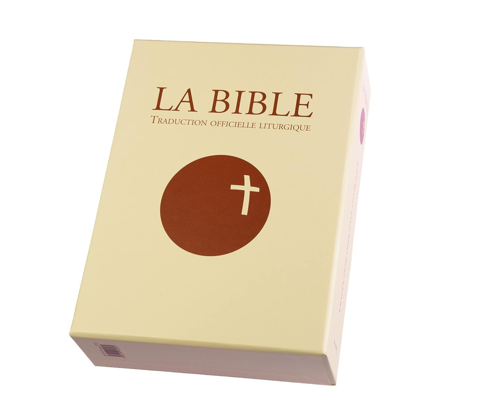 Bible, Traduction Officielle Liturgique, petit format - Couverture cuir marron, sous étui