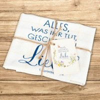 Geschirrtuch Motif 'Alles, was ihr tut, geschehe in Liebe' - gelb