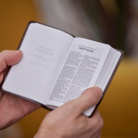 Englisch, KJV, Neues Testament mit Psalmen und Sprüche, kleines Format - flexibler Umschlag schwarz