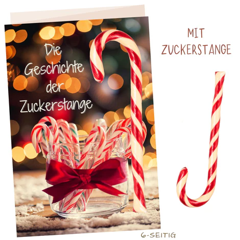 Die Geschichte der Zuckerstange - Falt-Flyer A6 inkl kleine Zuckerstange