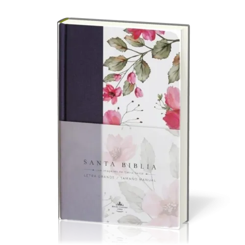 Spanisch, Bibel Reina Valera 1960, Grossdruck - Kartonnierter Stoffeinband violett mit Blumenmuster