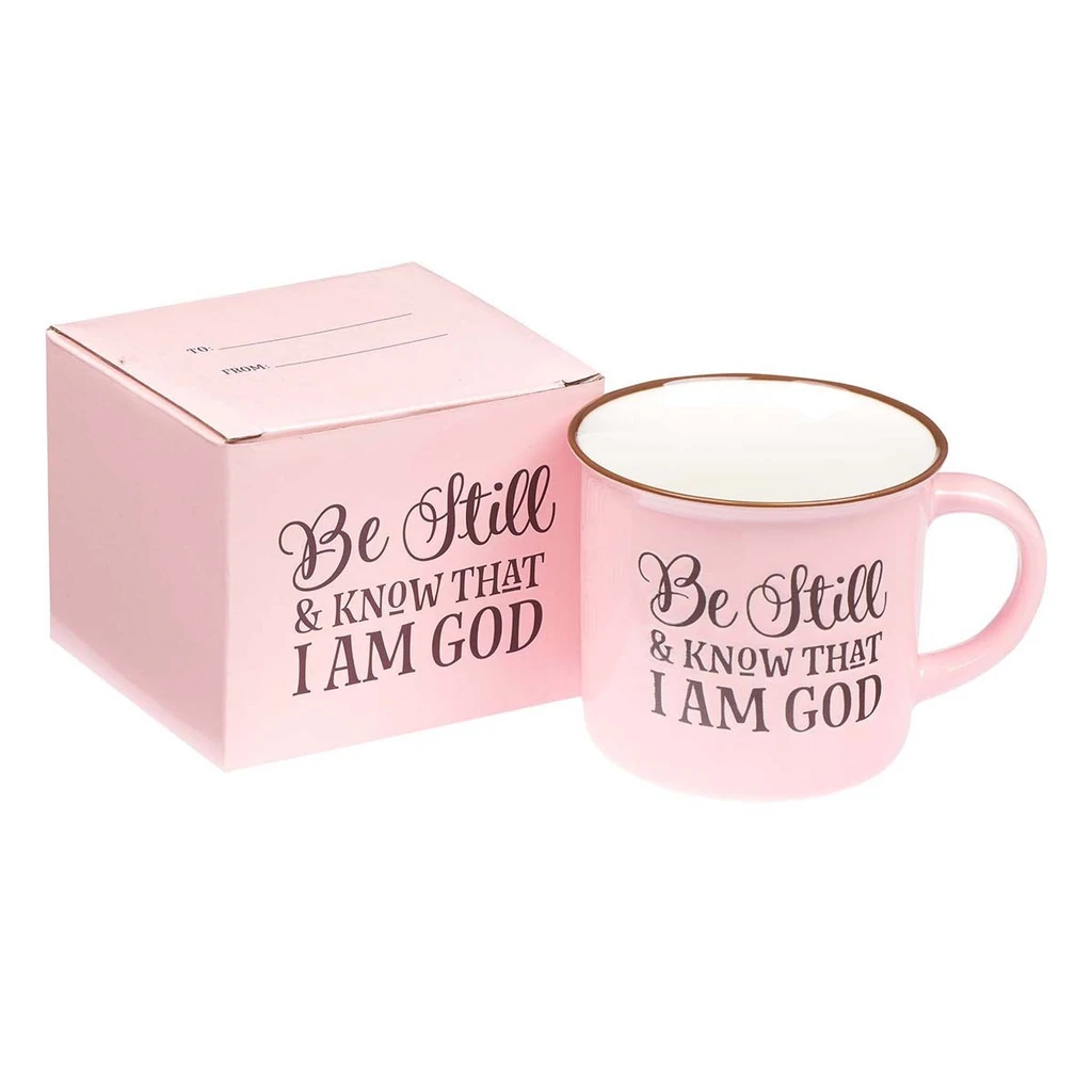 Tasse - Be still and know that I am God - rosa, 390ml