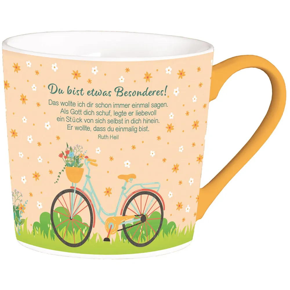 Tasse - Du bist einmalig! - orange, 350ml