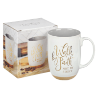 Tasse - Walk by faith not by sight - weiss, 444ml