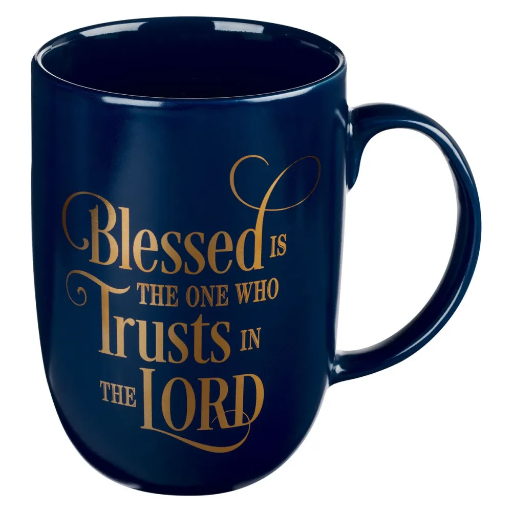 Tasse - Blessed is the one - dunkelblau, 444ml