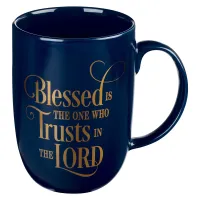 Tasse - Blessed is the one - dunkelblau, 444ml