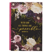 All Things Are Possible Burgundy Floral Quarter-bound Journal - Schreibbuch