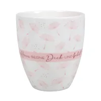 Tasse - Der Herr segne Dich und behüte Dich - weiss, rosa, 400ml