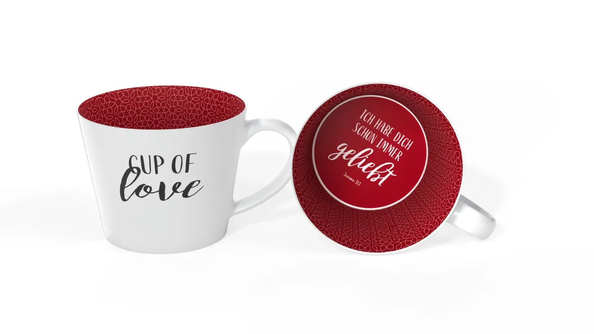 Tasse - Cup of Love - weiss, rot, 350ml