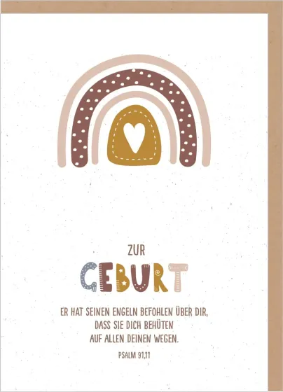 Faltkarte zur Geburt - Psalm 91,11