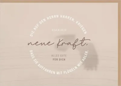 Faltkarte Einsegnung & biblischer Unterricht - Neue Kraft