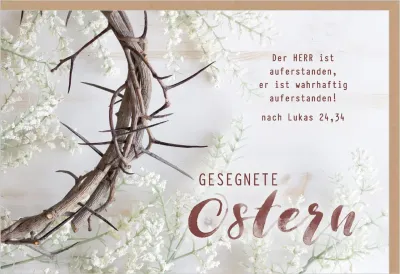 Faltkarte Dornenkrone Ostern - nach Lukas 24,34