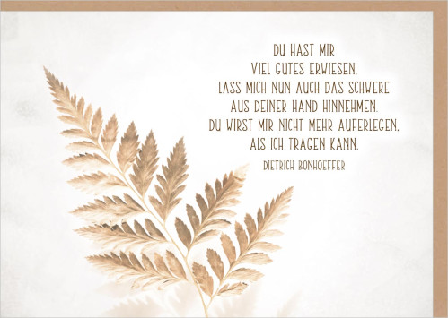 Faltkarte Trauer & Trost - Aus deiner Hand