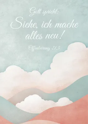 Poster A4 JL 2026 Motiv Wolken - Offenbarung 21,5
