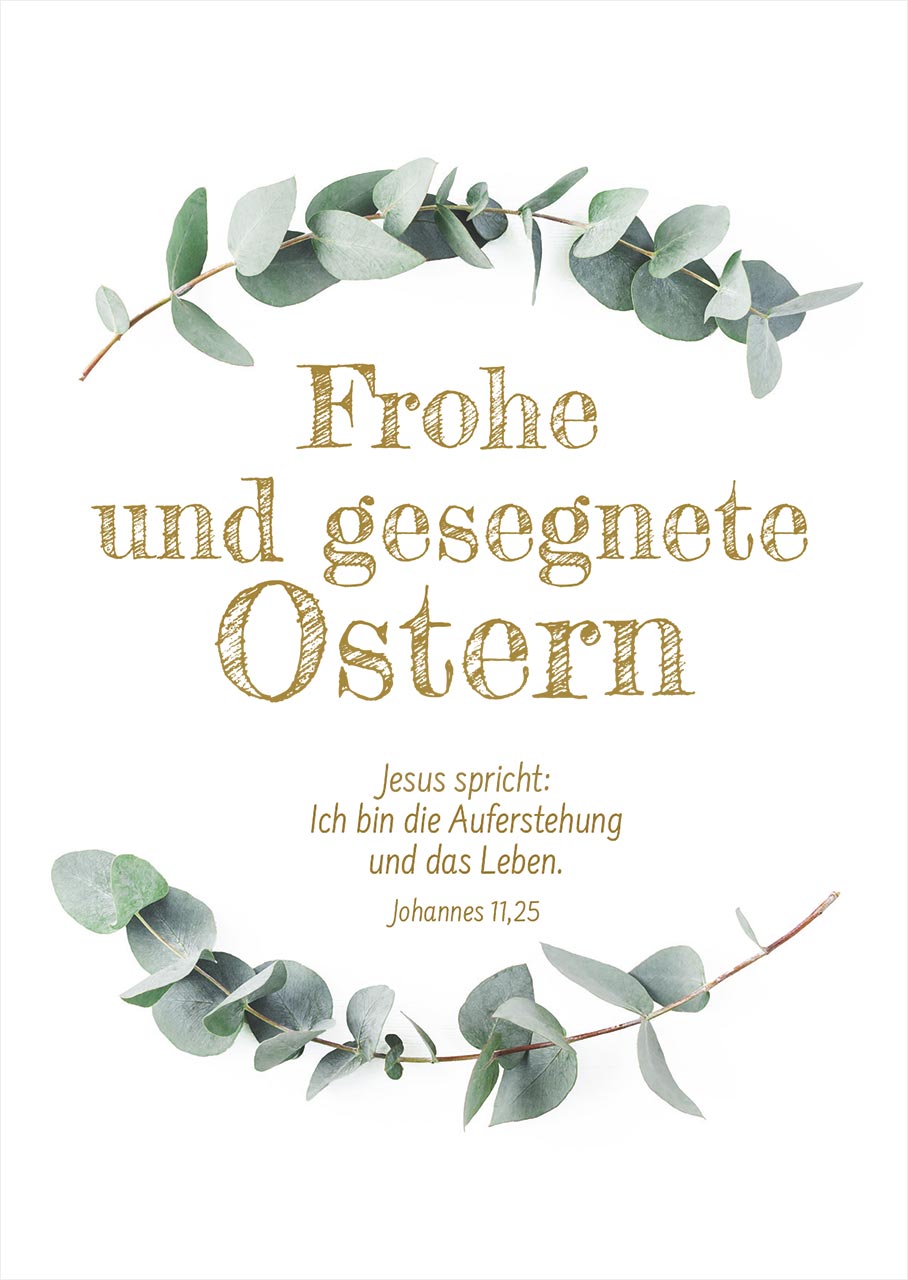 Postkarten Frohe Ostern - Johannes 11,25