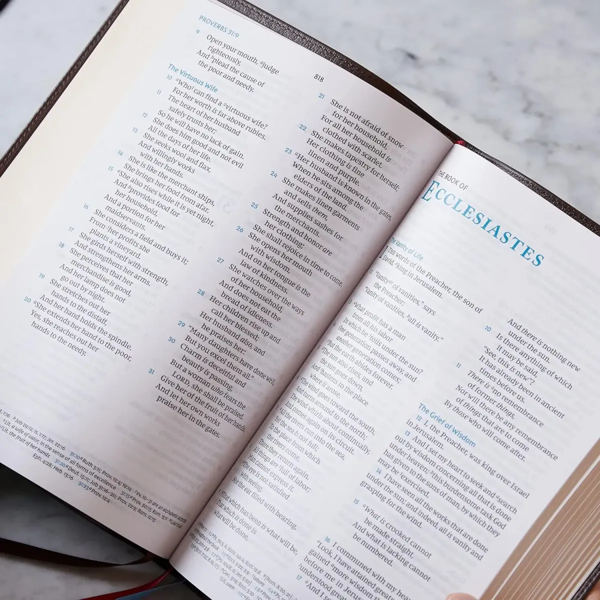NKJV, Large Print Verse-by-Verse Reference Bible - Brown Leathersoft