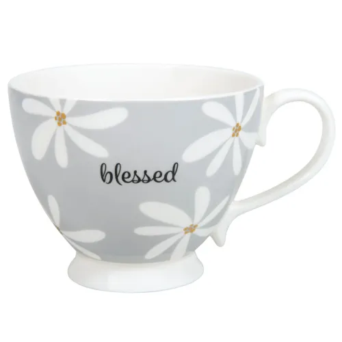 Tasse - Blessed - grau, 350ml