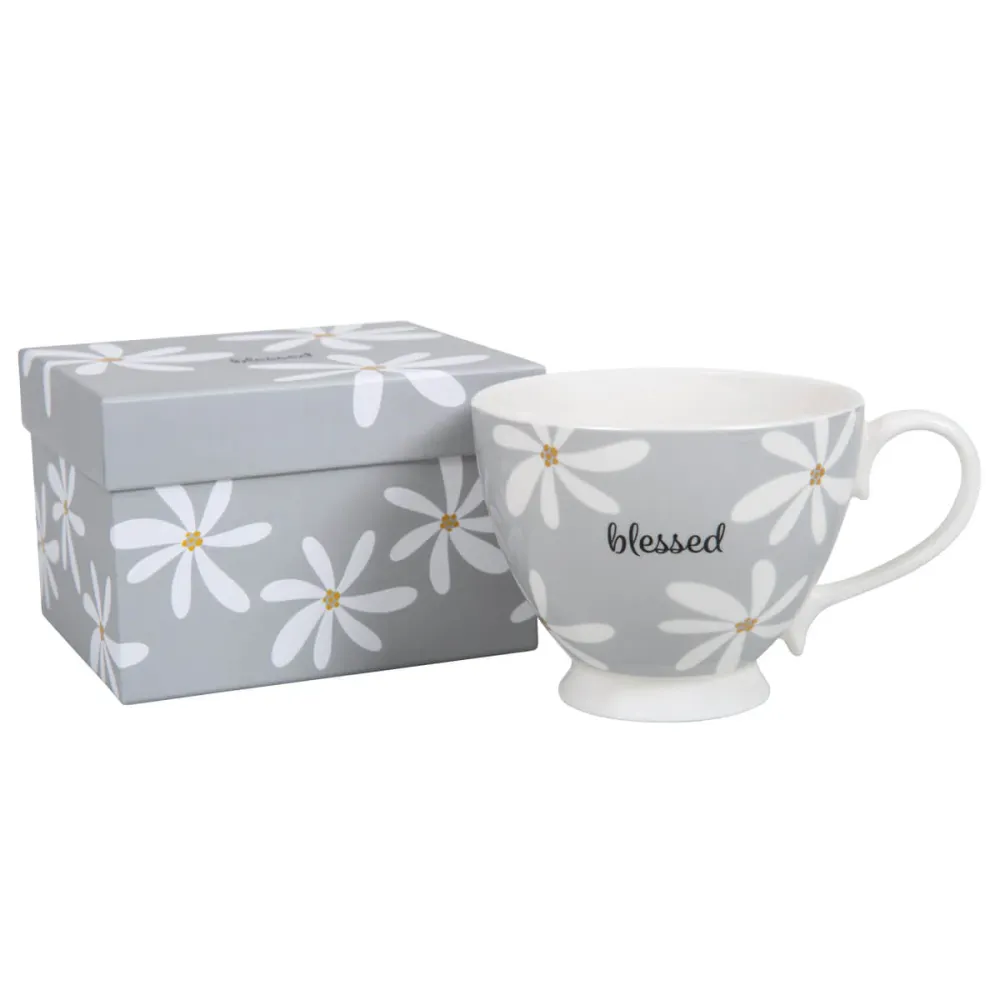 Tasse - Blessed - grau, 350ml