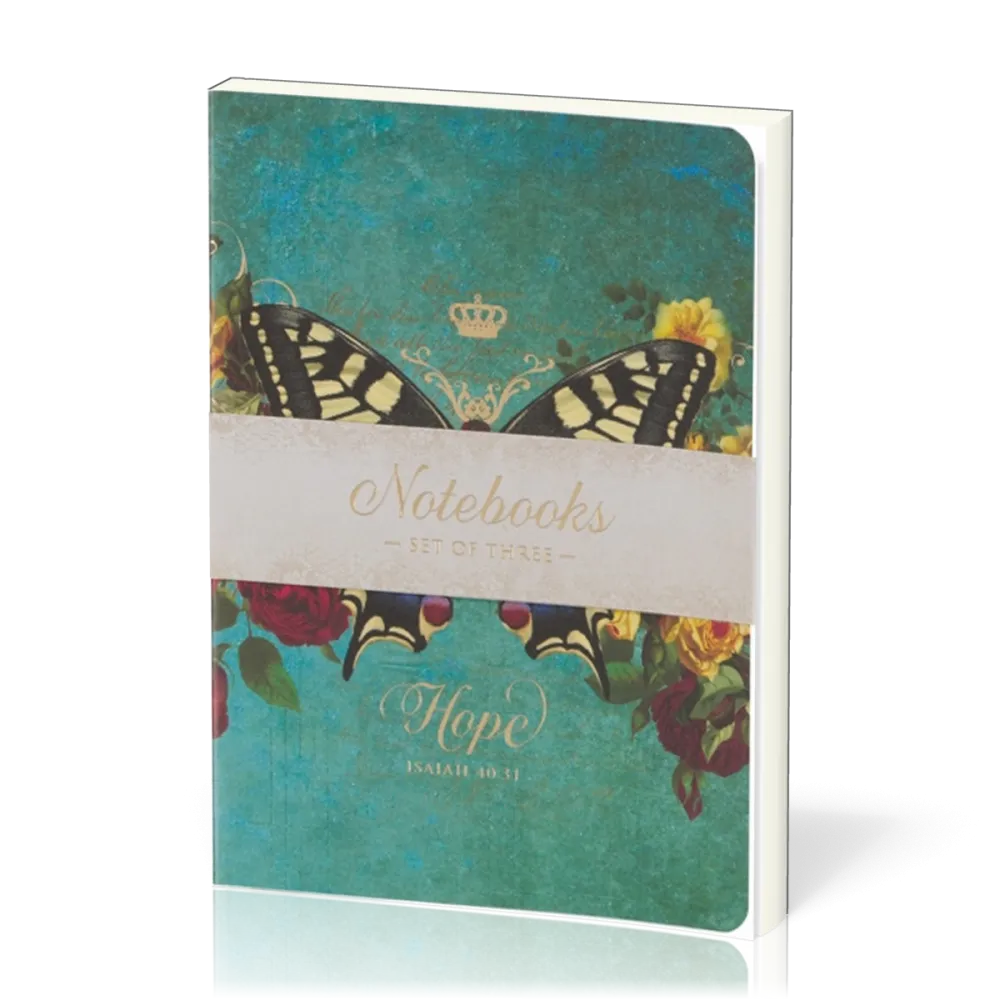 Hope Grace and Be Still Secret Garden Butterfly Notebook Set - 3-er Set