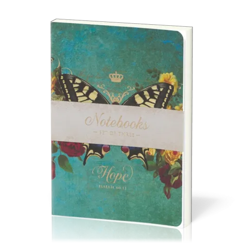 Hope Grace and Be Still Secret Garden Butterfly Notebook Set - 3-er Set