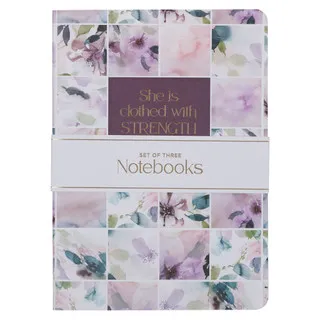 Strength and Dignity Purple Floral Notebook Set - 3-er Set