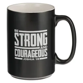 Strong and Courageous Black Lion Ceramic Coffee Mug - grosse Tasse