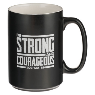 Strong and Courageous Black Lion Ceramic Coffee Mug - grosse Tasse